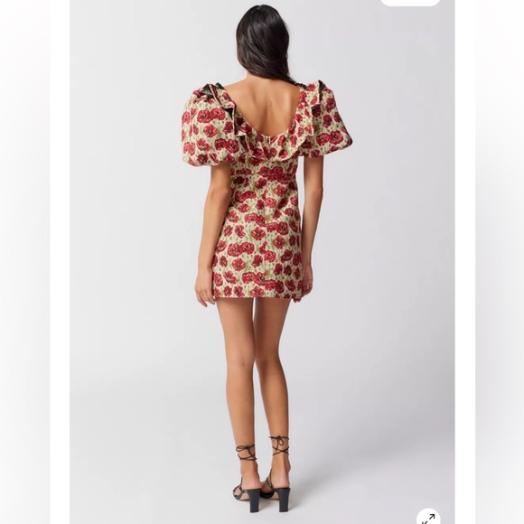 NWT SISTER JANE SHIRLEY POPPY TAPESTRY DRESS - TAN RED FLORAL Sz Small - Picture 4 of 16